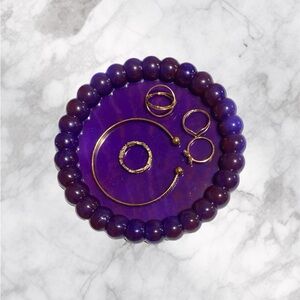 New purple violet plum layered handmade trinket tray dish holder 💜 SALE